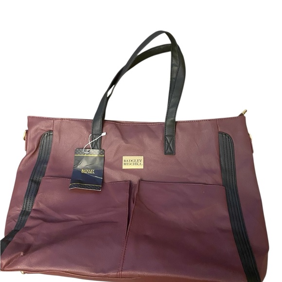 Badgley Mischka Rose Vegan leather Travel Weekender tote - Picture 2 of 13